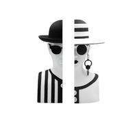 Reggilibro fermalibro Mr. Black & Mrs. White in poliresina collezione Gli Inseparabili Baci Milano h 26 cm