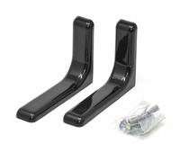 Reggimensola Coppia Staffe Angolari, Supporti in Metallo con Copertura in Plastica, Supporto a L - Ideale per Mensole, Librerie e Scaffali -12 cm (NERO, CM 12)