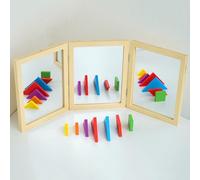 ReggioMaterials Specchio a 3 pannelli regolabile per bambini, prospettive diverse, ispirato alla pedagogia Montessori e Reggio