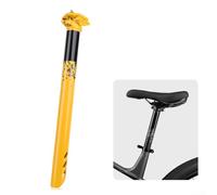 Reggisella per bici in lega di alluminio, diametro 31, 6 mm, lunghezza 380 mm, con morsetto a doppio bullone e binario per una maggiore stabilità e resistenza alla guida (dorato)