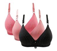 Reggiseni a copertura completa per le donne, reggiseni da donna senza ferretto imbottito Multi Pack 3 pezzi reggiseni push-up traspiranti reggiseni quotidiani comodi reggiseni per seno cadente