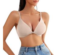 Reggiseni a Schiena Bassa per Donna Ragazze Sexy Fibbia Anteriore Reggiseno Removibile Comfy Bralette Reggiseno Senza Ferretto Reggiseno Comodo e Morbido di Base (Nude, XL)