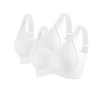 Reggiseni da donna taglie forti per donne sportivi per comode bralette senza fili a costine regolabile imbottito reggiseno quotidiano 2 pezzi, C, 5XL