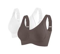Reggiseni da donna taglie forti per donne sportivi per comode bralette senza fili a costine regolabile imbottito reggiseno quotidiano 2 pezzi, E, 4XL