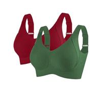 Reggiseni da donna taglie forti per donne sportivi per comode bralette senza fili a costine regolabile imbottito reggiseno quotidiano 2 pezzi, J, XL