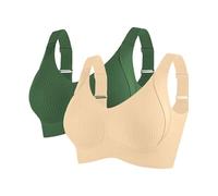 Reggiseni da donna taglie forti per donne sportivi per comode bralette senza fili a costine regolabile imbottito reggiseno quotidiano 2 pezzi, N, M