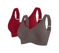 Reggiseni da donna taglie forti per donne sportivi per comode bralette senza fili a costine regolabile imbottito reggiseno quotidiano 2 pezzi, P, 4XL