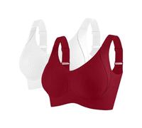 Reggiseni da donna taglie forti per donne sportivi per comode bralette senza fili a costine regolabile imbottito reggiseno quotidiano 2 pezzi, I, XXL