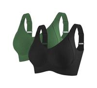 Reggiseni da donna taglie forti per donne sportivi per comode bralette senza fili a costine regolabile imbottito reggiseno quotidiano 2 pezzi, K, 5XL