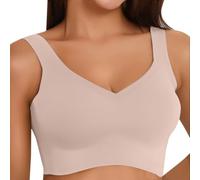 Reggiseni da donna taglie forti per le donne Ice Gather Large gilet da corsa yoga sport intimo reggiseno, Beige, M