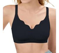 Reggiseni da donna taglie forti per le donne reggiseno morbido senza fili Bralette copertura completa sport di tutti i giorni, Nero , 3XL