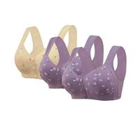Reggiseni da donna taglie forti per l'estate 2025 Set di 3 pezzi: reggiseno anteriore traspirante, supporto completo, schiena larga, senza ferretto, sport quotidiani, J, 78
