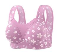 Reggiseni da donna traspiranti senza fili Plus Size Front Closure Bralettes Comfort Full Coverage Hide Back Bras Guardate, Lilla, 40