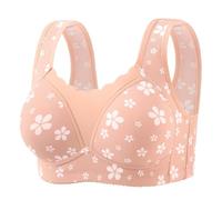 Reggiseni da donna traspiranti senza fili Plus Size Front Closure Bralettes Comfort Full Coverage Hide Back Bras Guardate, Rosa chiaro., 44