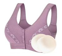 Reggiseni for mastectomia con chiusura anteriore Reggiseno post-operatorio con tasche for protesi al seno in silicone Top Bralette Lingerie Reggiseno for donna ( Color : Purple , Size : XXXL/XXX-Large