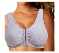 Reggiseni for Mastectomia con Supporto Completo E Comfort for Chirurgia Post Operatoria del Cancro al Seno Reggiseno for Tutti I Giorni con Chiusura Frontale in Cotone (Color : Gray, Size : XXL/XX-L