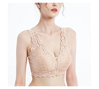 Reggiseni for Mastectomia Sexy in Pizzo for Donna con Chiusura Frontale Reggiseno Sportivo for Protesi Mammaria Senza Fili con Tasche (Color : Beige, Size : XXL/XX-Large)