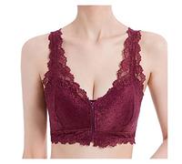 Reggiseni for Mastectomia Sexy in Pizzo for Donna con Chiusura Frontale Reggiseno Sportivo for Protesi Mammaria Senza Fili con Tasche (Color : Purple, Size : XXL/XX-Large)