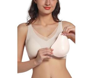 Reggiseni per Mastectomia da Donna con Tasche, Reggiseno per Tutti i Giorni per Post Intervento Chirurgico, 1 Paio di Imbottiture Rimovibili per Il Petto, Colore della Pelle, L