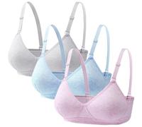 Reggiseni per Ragazze Adolescenti 3 Pezzi Cotone Traspirante Senza Cuciture Sportivo Intimo Reggiseno Bralette per Bambine per 12-18 Anni Bambini e Donne