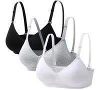 Reggiseni per Ragazze Adolescenti 3 Pezzi Cotone Traspirante Senza Cuciture Sportivo Intimo Reggiseno Bralette per Bambine per 12-18 Anni Bambini e Donne