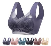 Reggiseni Push-up Senza Ferretto, Comodi e Sexy, Senza Cuciture, Reggiseni in Pizzo con Supporto e Sollevamento, Reggiseni Traspiranti for Donna(Purple,L)