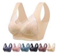 Reggiseni Push-up Senza Ferretto, Comodi e Sexy, Senza Cuciture, Reggiseni in Pizzo con Supporto e Sollevamento, Reggiseni Traspiranti for Donna(Skin,6L)