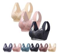 Reggiseni Push-up Senza Ferretto, Comodi e Sexy, Senza Cuciture, Reggiseni in Pizzo con Supporto e Sollevamento, Reggiseni Traspiranti for Donna(3pcs-b,5L)
