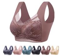 Reggiseni Push-up Senza Ferretto, Comodi e Sexy, Senza Cuciture, Reggiseni in Pizzo con Supporto e Sollevamento, Reggiseni Traspiranti for Donna(Coffee,2L)