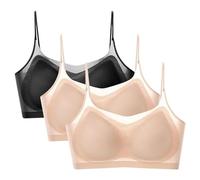 Reggiseni senza cuciture da donna, reggiseno sportivo con spalline sottili Bralette imbottito per le donne 3 pezzi in seta di ghiaccio senza cuciture reggiseni super comfort reggiseni per dormire