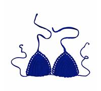 Reggiseni sportivi a compressione per le donne Euramerican Costume da bagno Bikini Top Reggiseni per Plus Size Donne, Blu, L