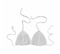 Reggiseni sportivi a compressione per le donne Euramerican Costume da bagno Bikini Top Reggiseni per Plus Size Donne, bianco, S