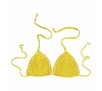 Reggiseni sportivi a compressione per le donne Euramerican Costume da bagno Bikini Top Reggiseni per Plus Size Donne, Giallo, L