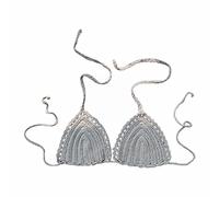 Reggiseni sportivi a compressione per le donne Euramerican Costume da bagno Bikini Top Reggiseni per Plus Size Donne, Grigio, L