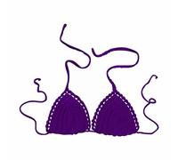 Reggiseni sportivi a compressione per le donne Euramerican Costume da bagno Bikini Top Reggiseni per Plus Size Donne, Viola, L
