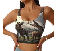 Reggiseni sportivi da donna, ad alto sostegno, con dinosauri, Forest Park, corsa, allenamento, canotta da donna, nero, M