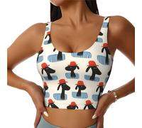 Reggiseni sportivi da donna, ad alto sostegno, con stampa di un cane rosso con stampa di cane, atletica, corsa, allenamento, canotta, Nero, XL