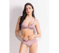 SIELEI Reggiseno 1568 Imbottito Senza Ferretto, Morbidissima Microfibra Lucida, Coppa B, Bianco/Nero/Cipria, Malva, 2C