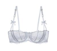 Reggiseno a Balconcino in Pizzo a Rete Sheer Push Up Plus Size Sexy 1/2 Tazze Ferretto Reggiseni sfoderati Reggiseno per Tutti i Giorni