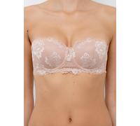 LORMAR 1 Pezzo Reggiseno Donna Deluxe in Pizzo con Ferretto Fascia a Balconcino -Coppa B, Noisette 2B