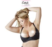 Reggiseno a Balconcino Nero Push-Up con Ferretto e Stecche Cottelli Curves