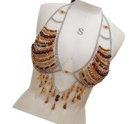 Reggiseno a catena per il corpo con perline multistrato imbracatura per corpi accessori gioielli bikini da spiaggia copertura per donne ragazze reggiseno con perline, One Size, come descritto, come