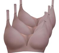 Reggiseno a copertura completa Coppa morbida 2025 Nuovo Set di 3 Pezzi di Donne Senza Fili Pizzo Scollo A V Senza Biancheria Intima Plus Size Quotidiano Senza Cuciture Confortevole Traspir, GY1., M