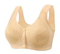 Reggiseno a copertura completa Coppa morbida da donna alla moda e casual anteriore anti cedimento posteriore modellante senza fili senza cuciture confortevole traspirante, Beige, 68