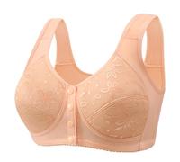 Reggiseno a copertura completa Coppa morbida da donna alla moda e casual anteriore anti cedimento posteriore modellante senza fili senza cuciture confortevole traspirante, cachi, 70