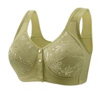 Reggiseno a copertura completa Coppa morbida da donna alla moda e casual anteriore anti cedimento posteriore modellante senza fili senza cuciture confortevole traspirante, Verde, 76