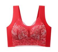 Reggiseno a copertura completa Coppa morbida Donna Indietro Grande Petto Piccolo e Sottile Lingerie per le Donne Senza Cuciture Confortevole Traspirante, Rosso, 3XL