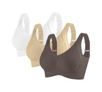 Reggiseno a copertura completa Coppa morbida per Senior Chiusura Anteriore Traspirante Anziani Reggiseni Senza Ferretto Donne Anziane Senza Cuciture Confortevole, G, 5XL