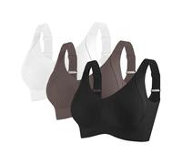 Reggiseno a copertura completa Coppa morbida per Senior Chiusura Anteriore Traspirante Anziani Reggiseni Senza Ferretto Donne Anziane Senza Cuciture Confortevole, I, L