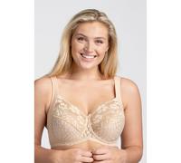 Reggiseno a coppa intera in jacquard e pizzo Beige 4 E Tinta unita